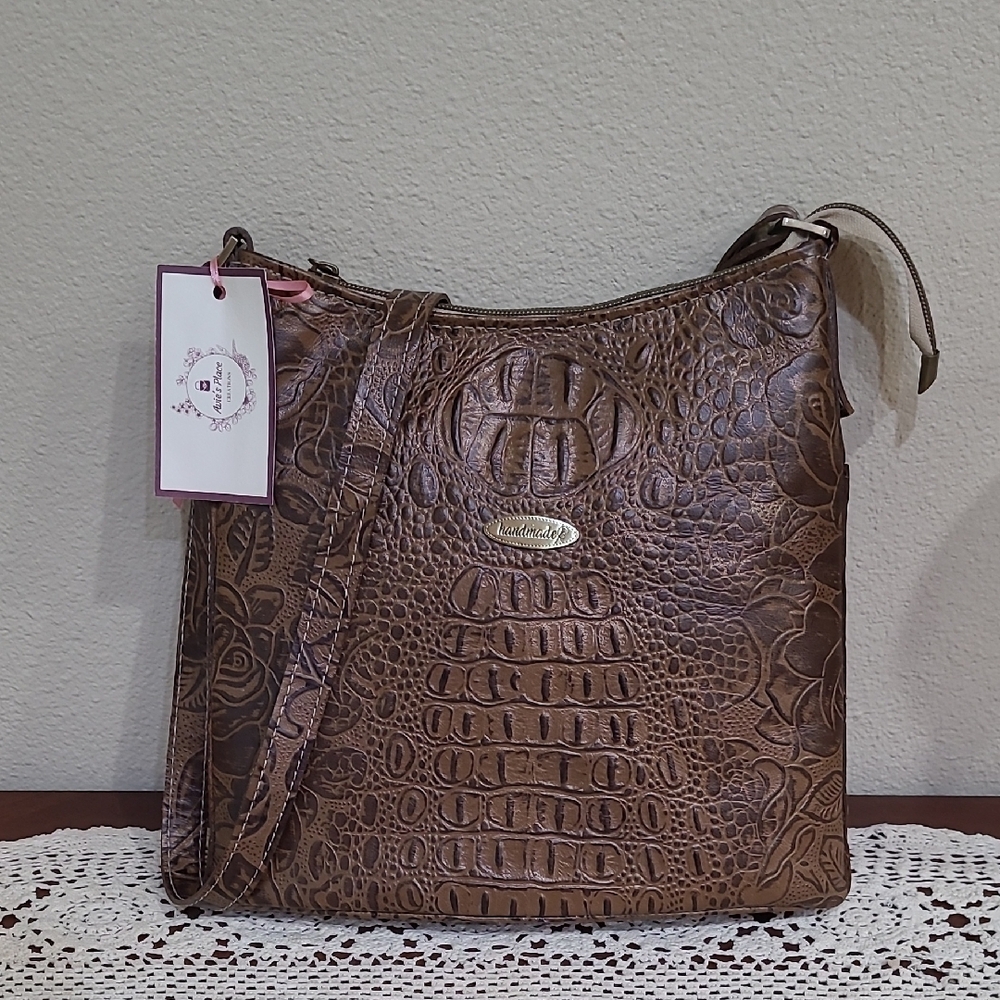 Artisan made Brown Leather Crossbody Bag